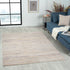 4' X 6' Beige And Gray Striped Area Rug